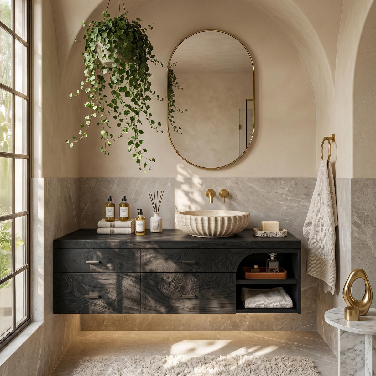 Farmhouse Bathroom Furniture With Floating Vanity SILDTTRBRV031