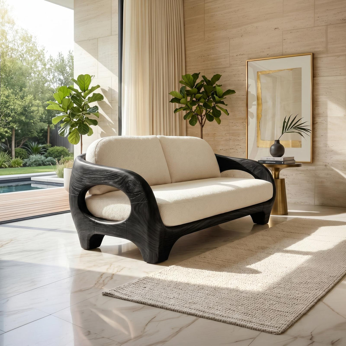 Sculptural Organic Wood Sofa For Contemporary Villa Lounge SILDTTRSFA016