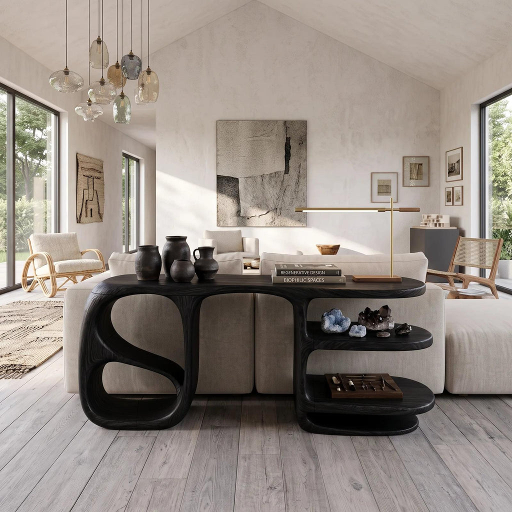 Organic Double Loop Console For Contemporary Living Room