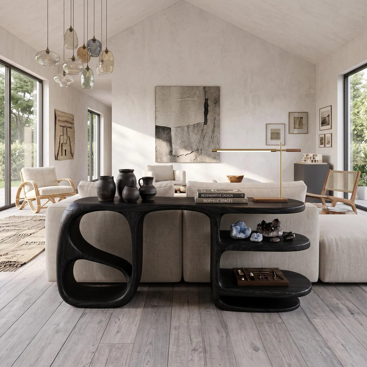 Organic Double Loop Console For Contemporary Living Room