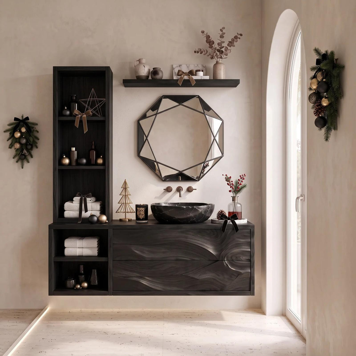 Mid Century Christmas Floating Vanity Urban Apartment