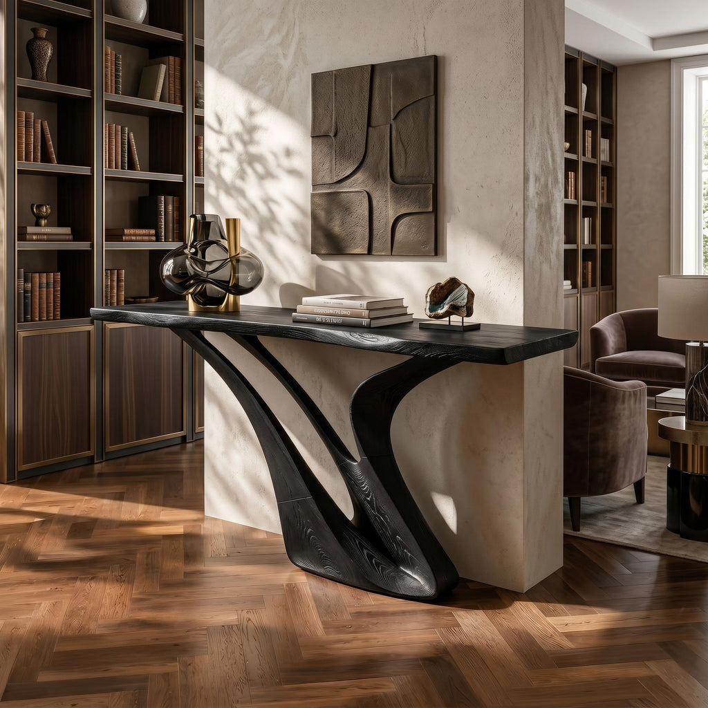 Organic Wing Base Console Table Modern Entryway
