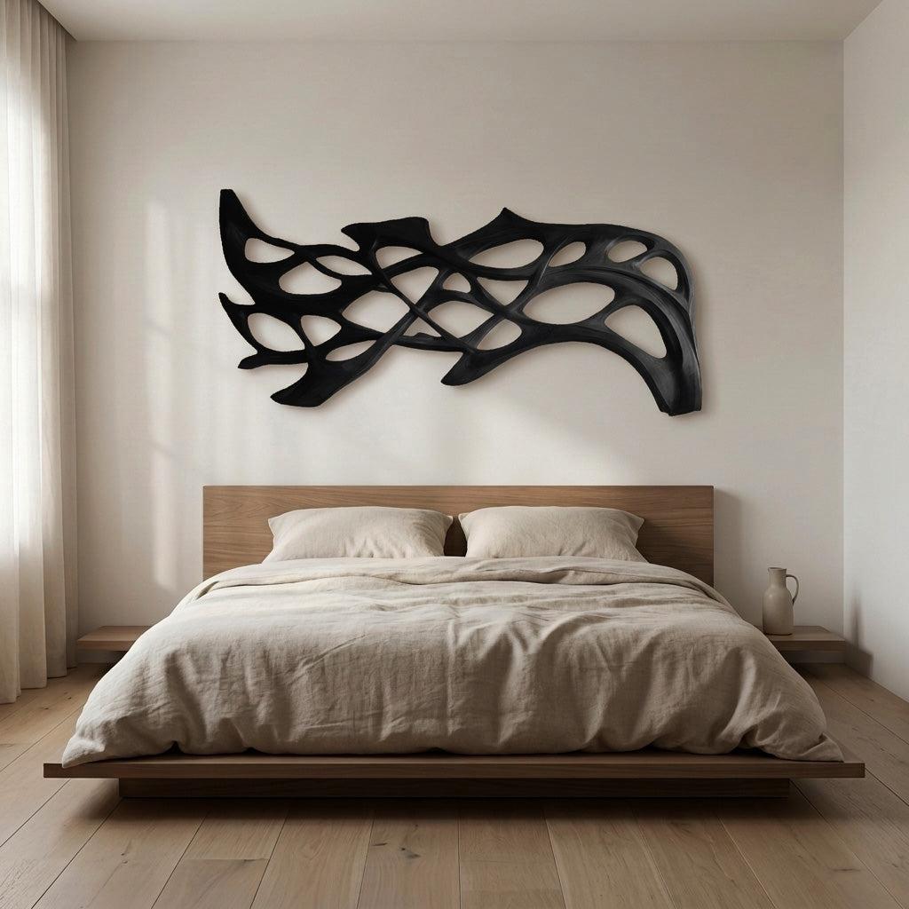 Spry Interior Organic Wood Wall Art, 3D Hand-Carved Sculptural Wooden Wall Hanging Panel Sculpture for Modern Living Room Decor, RTTHHNWA184