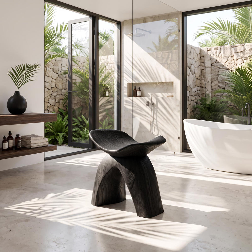 Farmhouse Bath Seat For Cozy Bathroom Furniture Decor