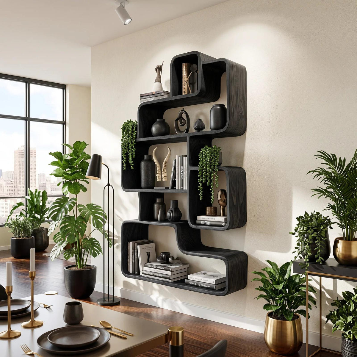 Farmhouse Wall Mounted Wood Shelves for Laundry Room