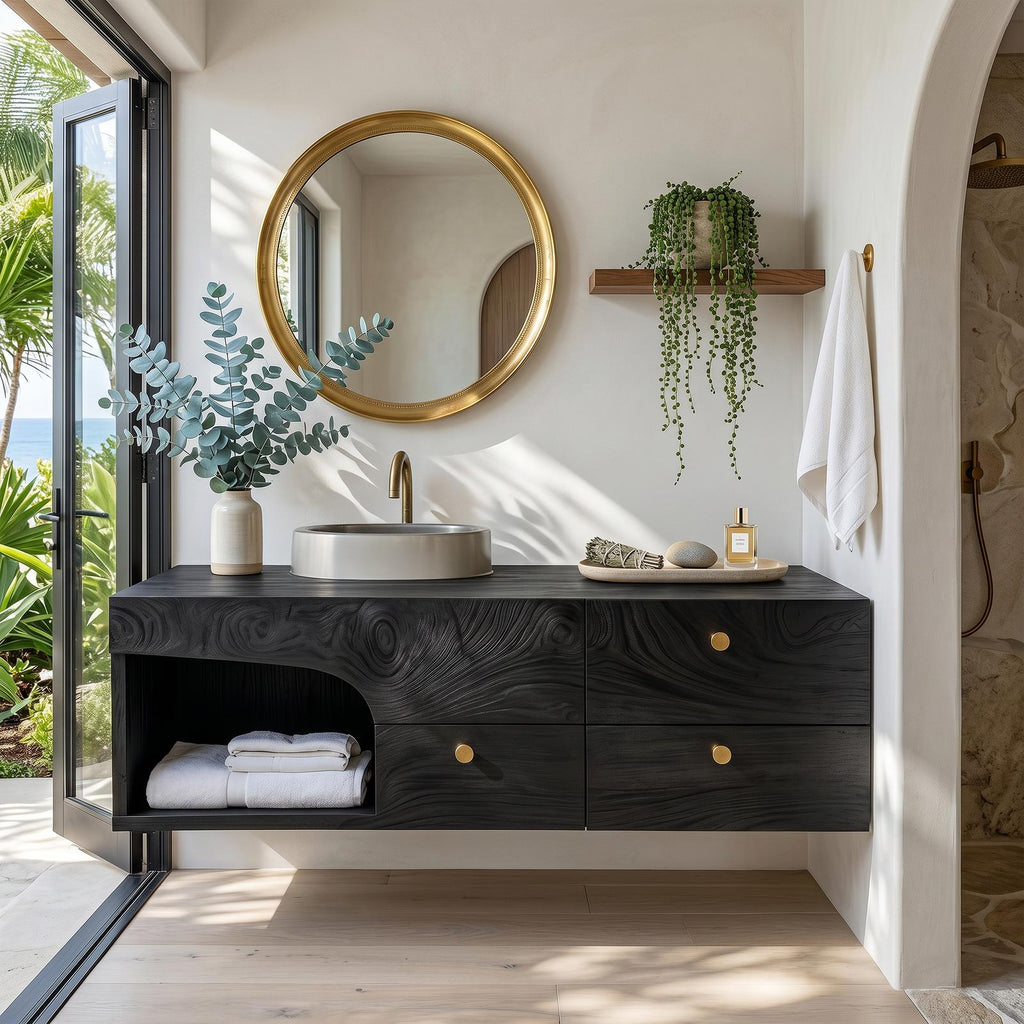 Rustic Floating Vanity For Small Bathroom Renovation SILDTTRBRV021