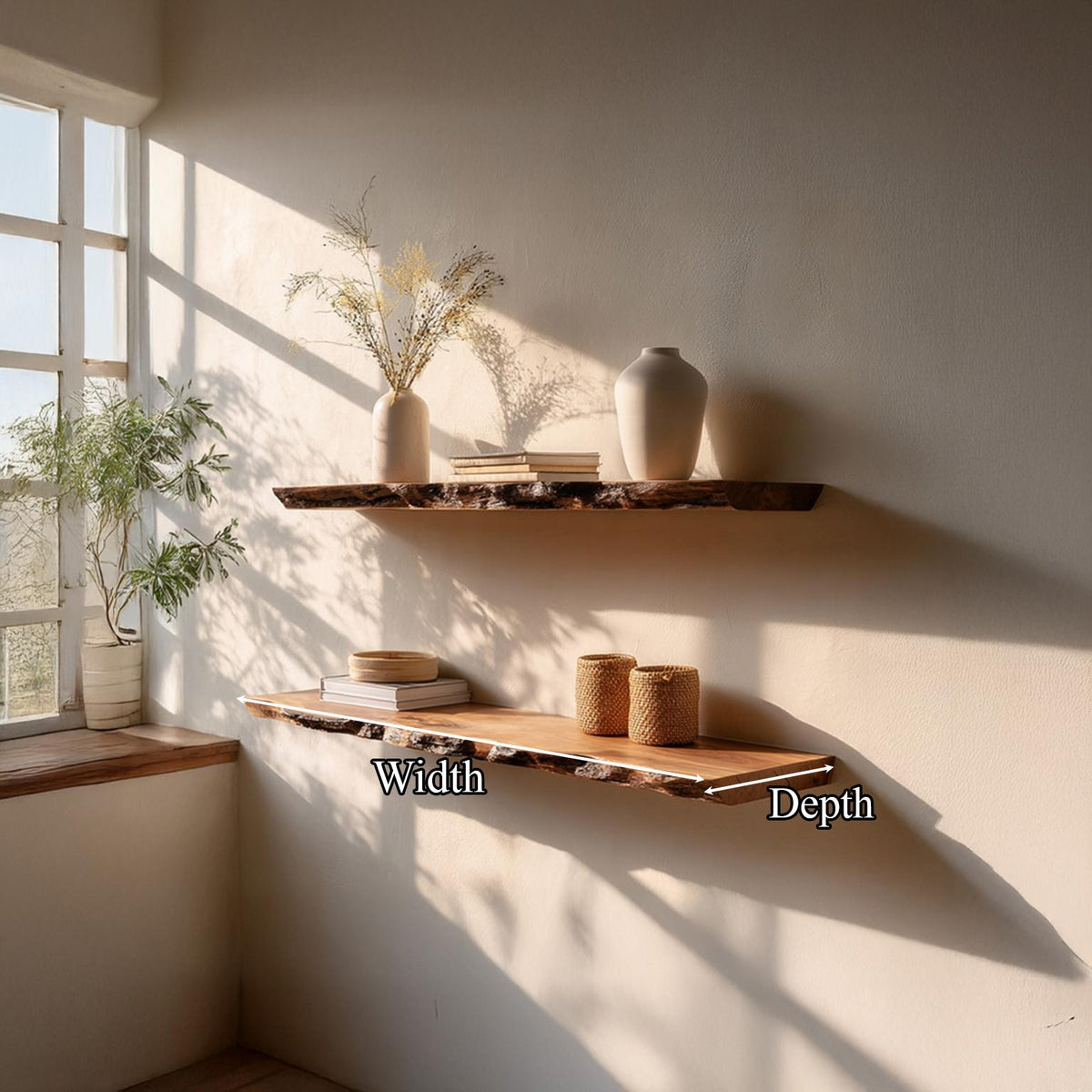 Rustic Floating Shelf Living Room