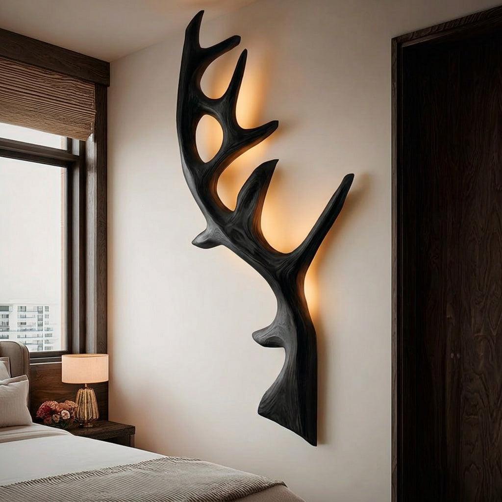 Minimalist Natural Wood Tree Wall Lamp, Nature-Inspired LED Branch Wall Sconce for Bedroom Decor, Model