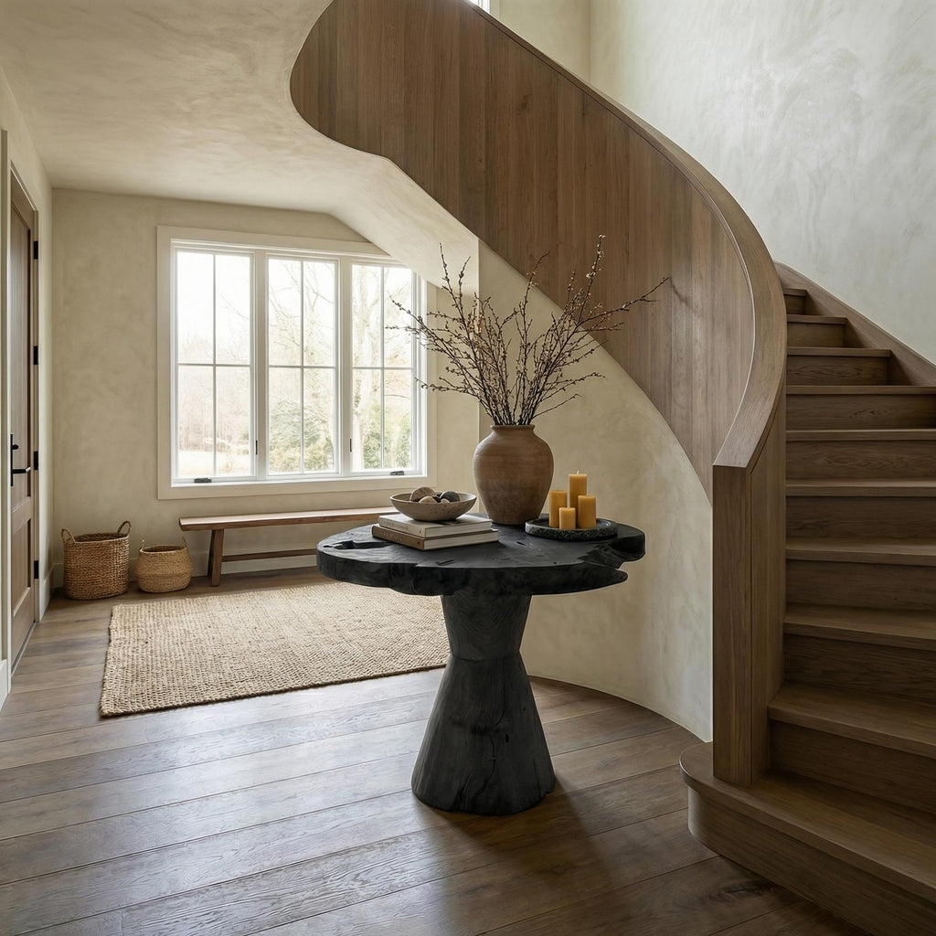 Organic Live Edge Foyer Table, Solid Wood Entryway Console Table, Rustic Accent Table for Hallway