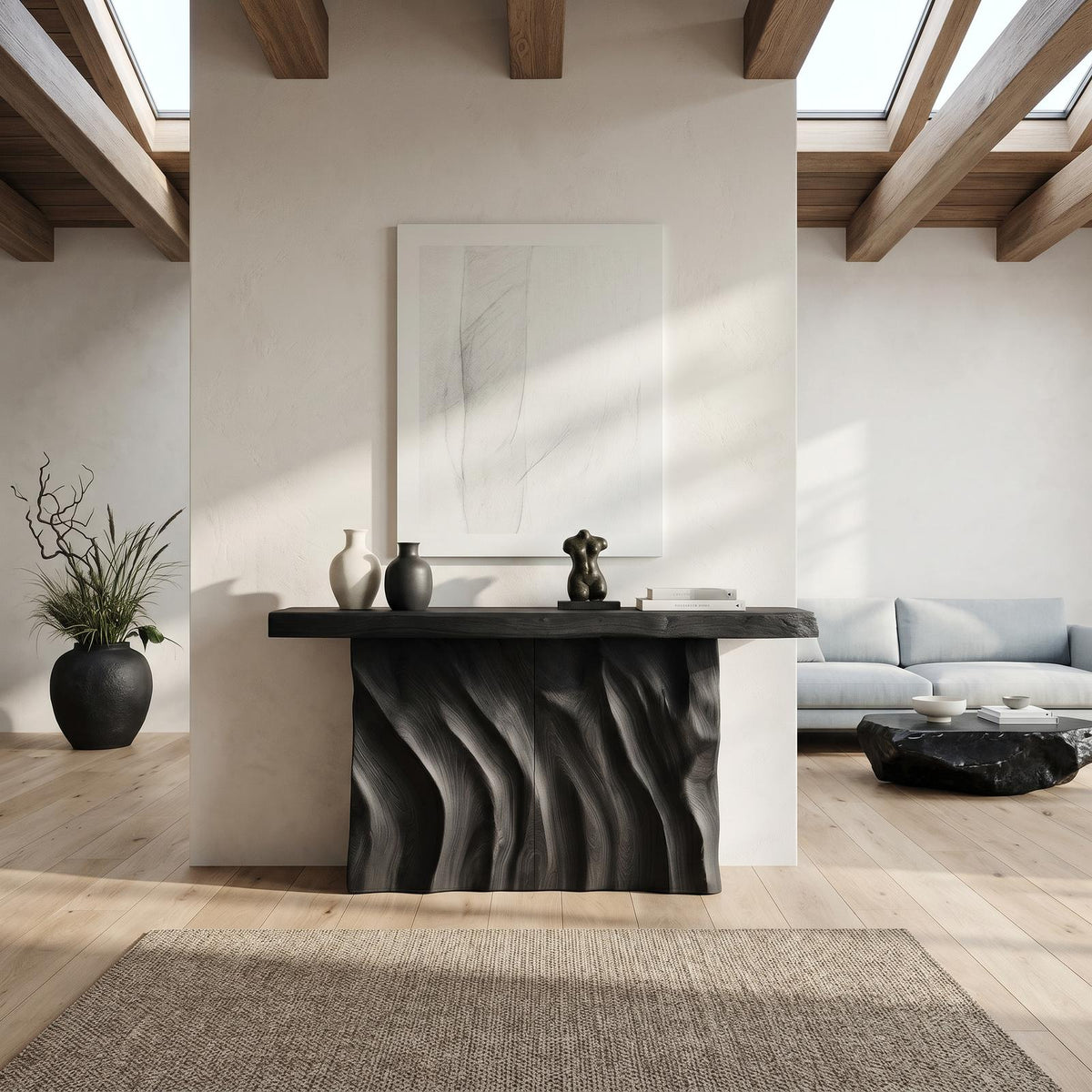 Contemporary Live Form Hall Table For Penthouse Interior Space