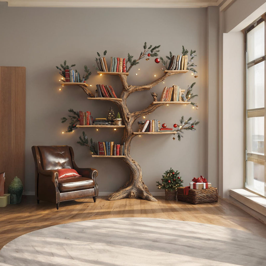 Tree Corner Bookcase Floating Bookshelf