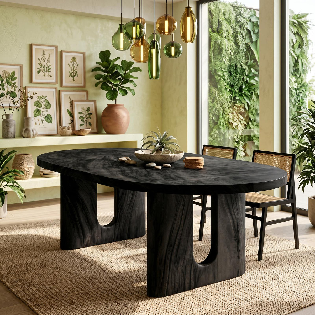 Rustic Dining Table, Handcrafted Solid Wood Farmhouse Kitchen & Dining Room Table, Natural Wood Grain