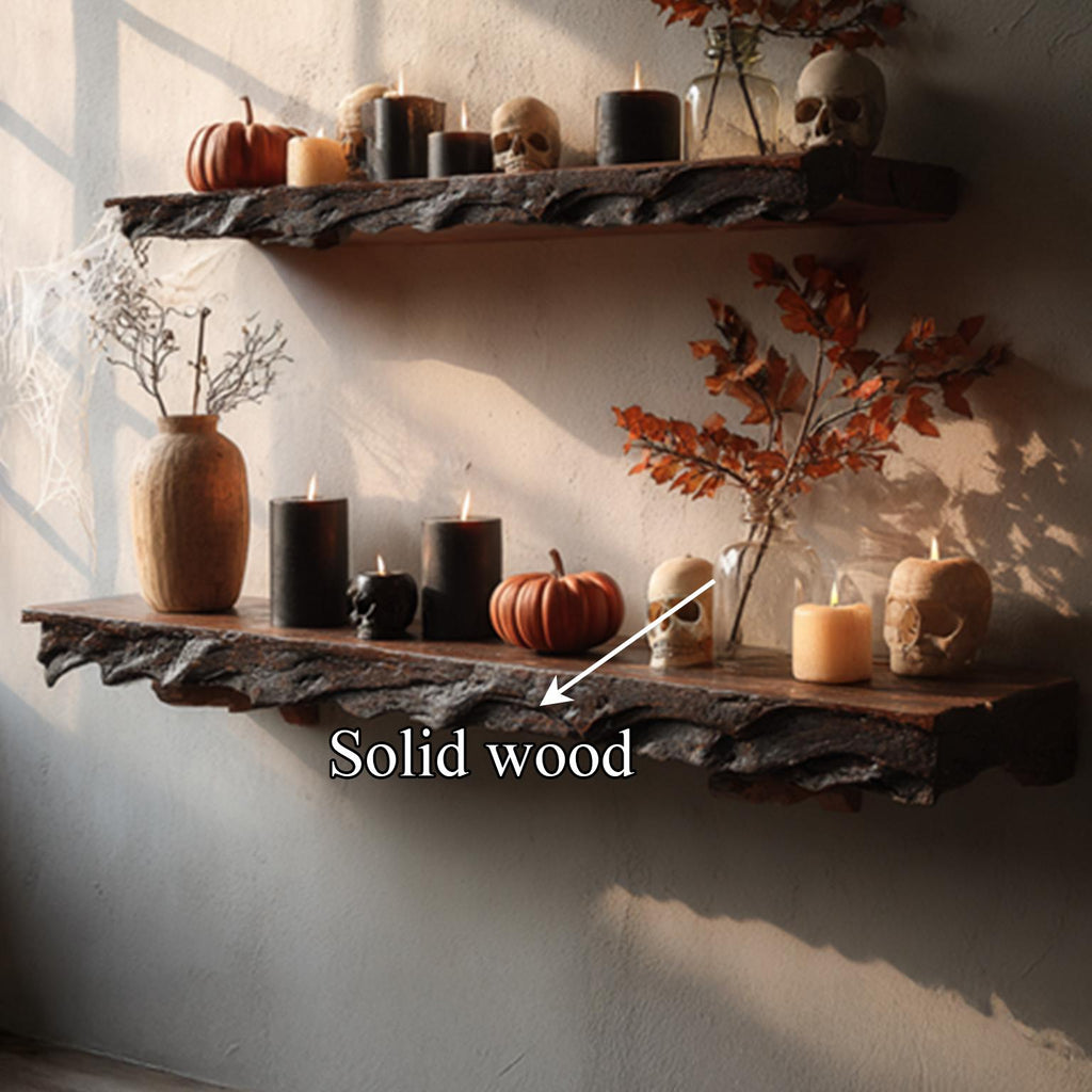 Rustic Floating Shelf Halloween Entryway Hallway