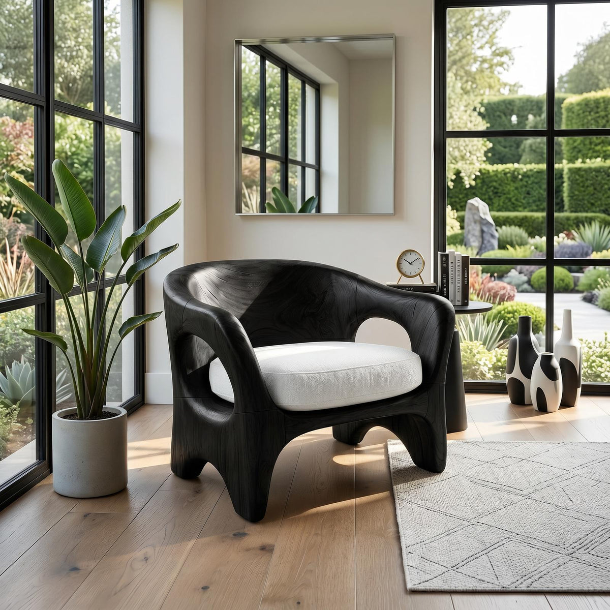 Modern Organic Wooden Chair Designer Reception Area SILDTTRCHR014