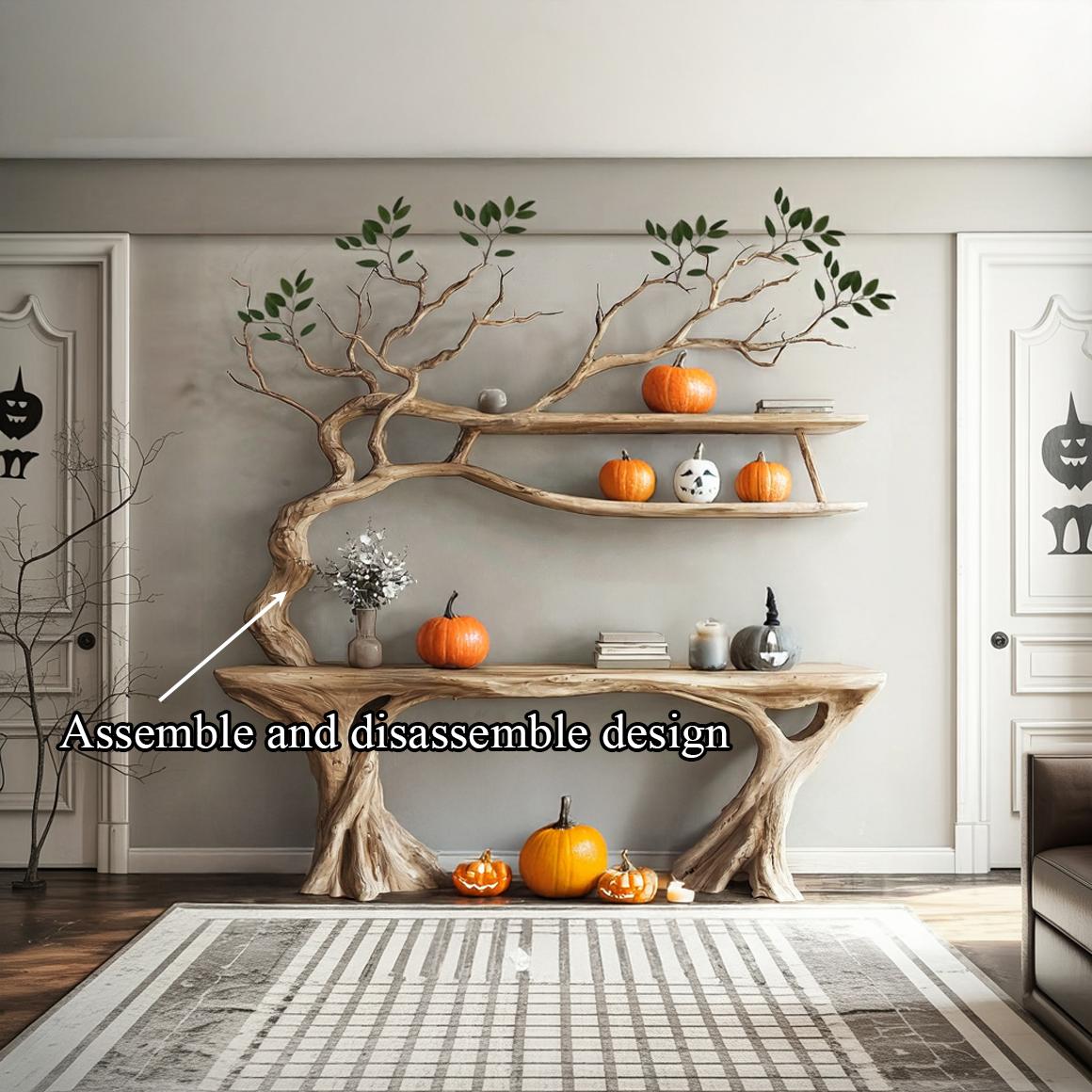 Rustic Tree Console Table, Handcrafted Wood Branch Entryway Table, Spooky Gothic Accent Hallway Sofa Furniture