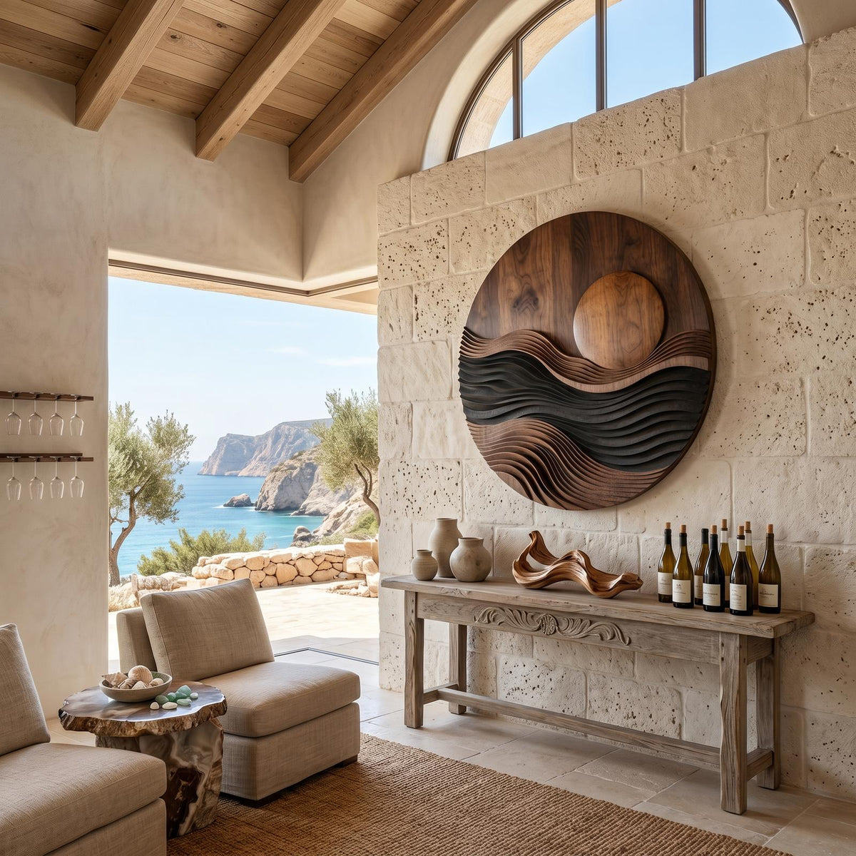 Modern Circular Landscape Wall Art For Living Room SILDTTNWA151