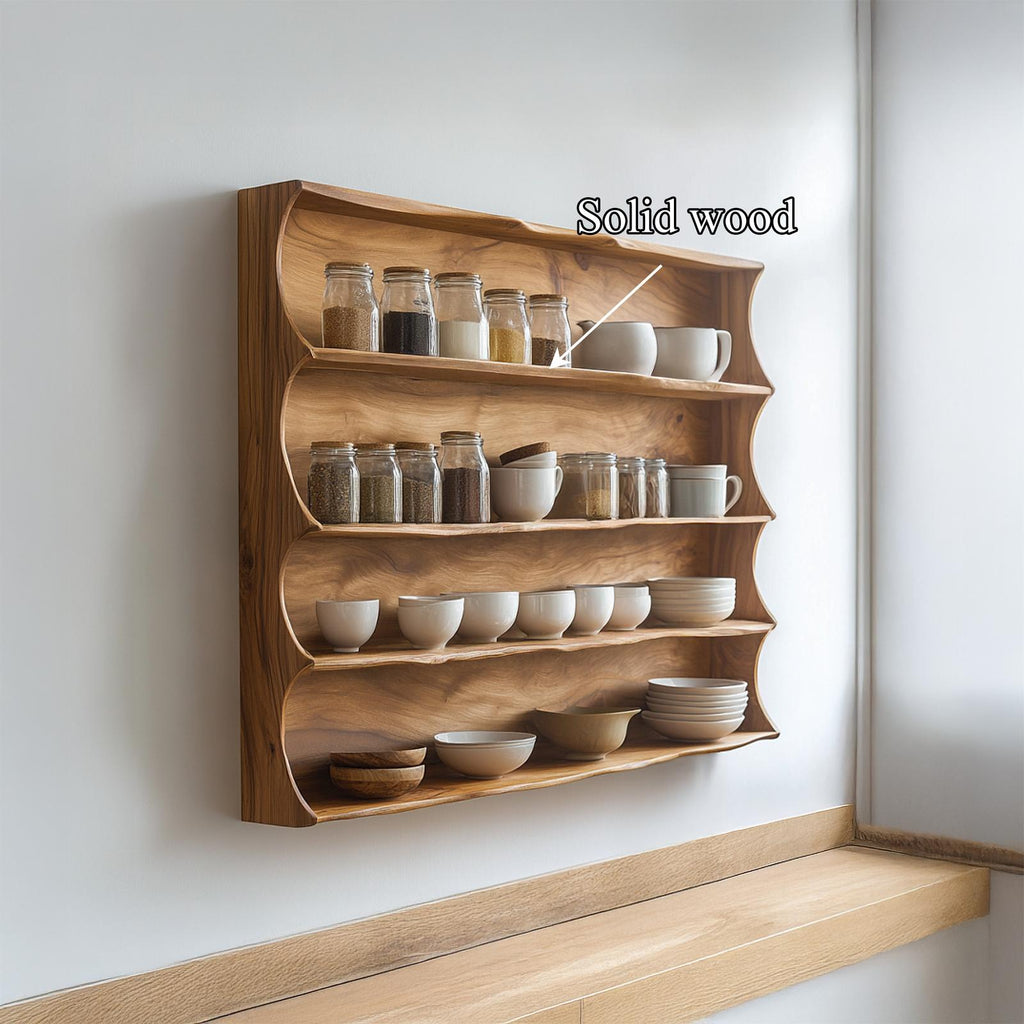 Mid Century Wall Mounted Display Shelf For Kitchen And Dining Room