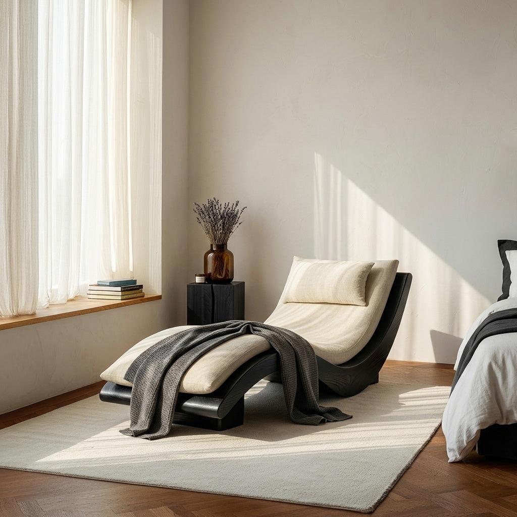 Minimalist Natural Wood Lounge Chair, Modern Timber Reading Armchair, Accent Seating for Bedroom Living Room