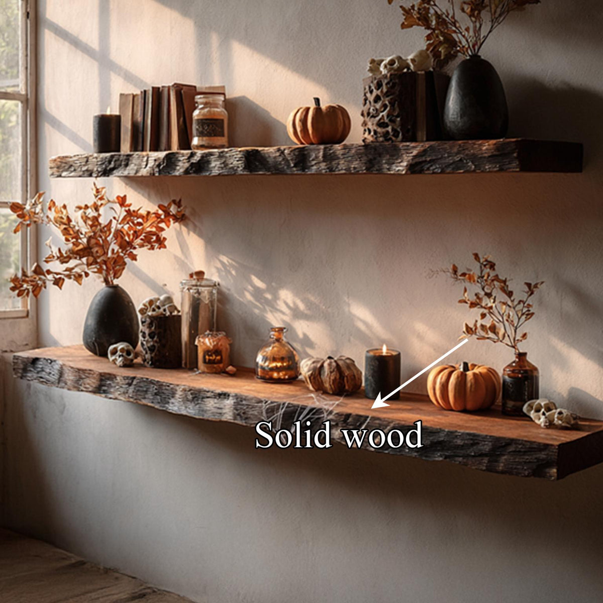 Rustic Floating Shelf Halloween Living Bedroom