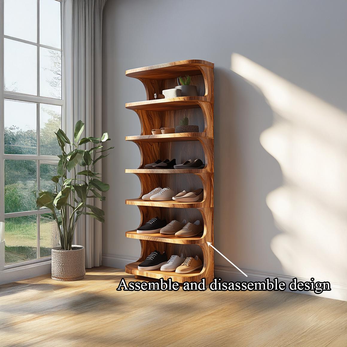 Rustic Soft Edge Shoe Rack Mudroom And Bedroom