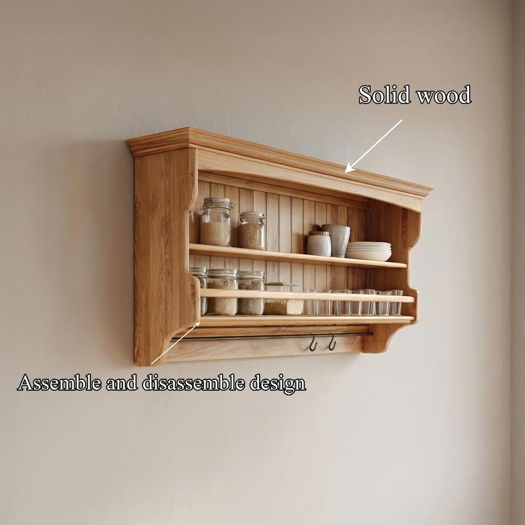Rustic Sculptural Storage Shelf For Kitchen And Dining Area
