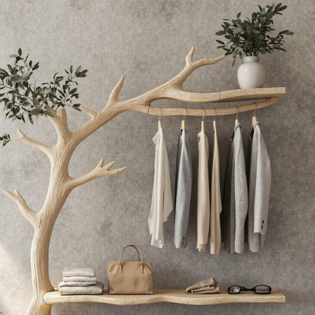 Solid Wood Entryway Coat Rack Driftwood Branch Coat Hanger