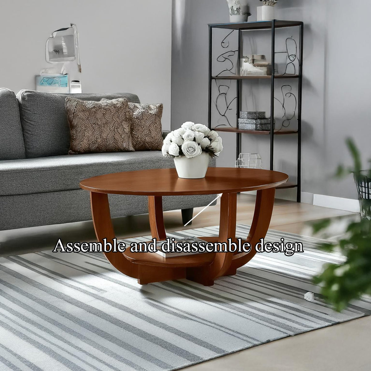 Midcentury Modern Round Coffee Table Living Room SINLSACF036