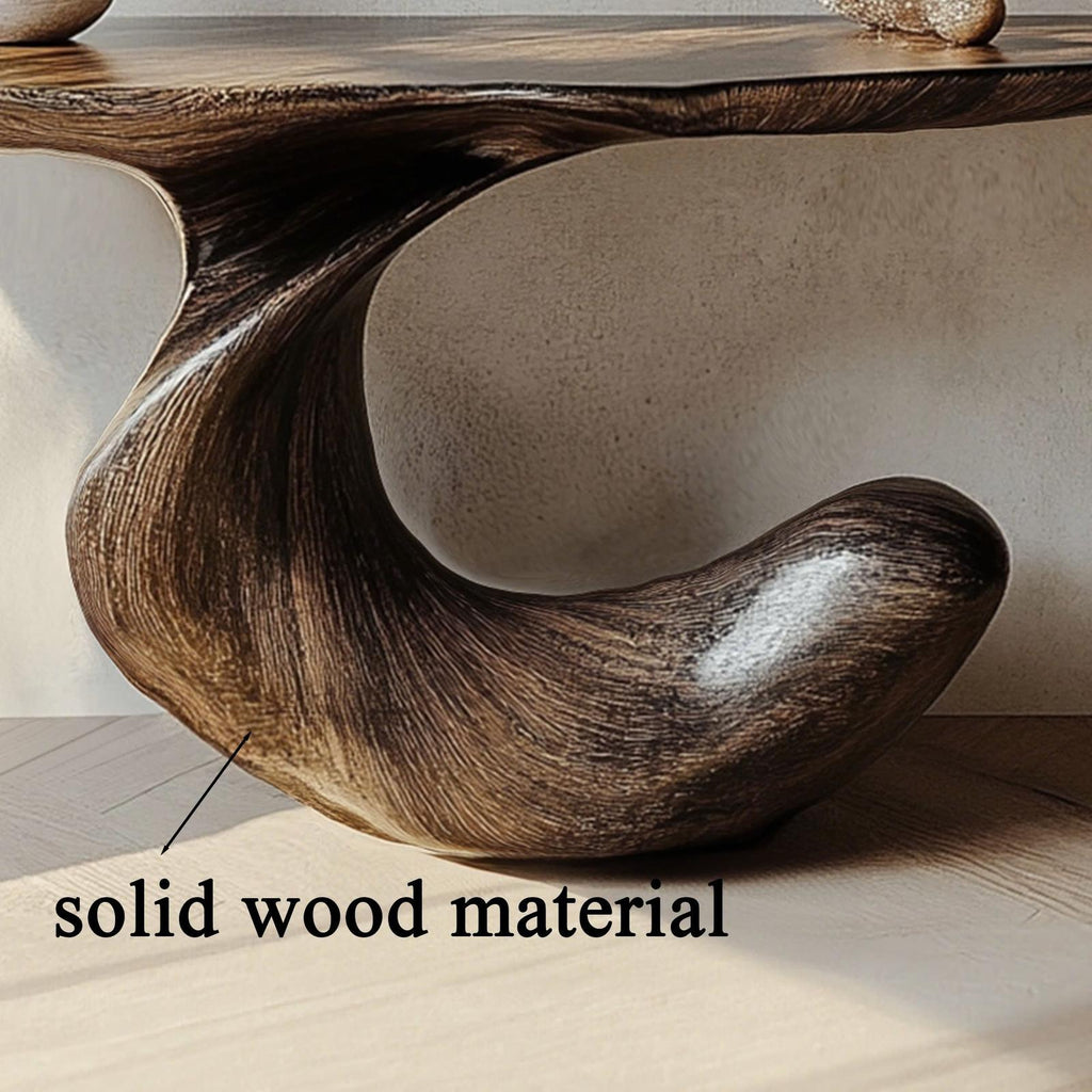 Rustic Solid Wood Console Table Narrow Mini Handmade Side Table