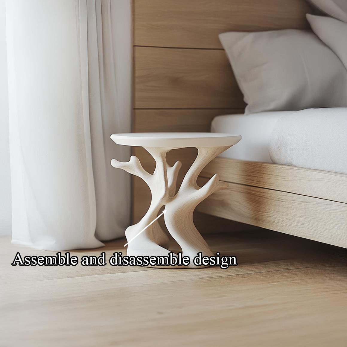 Mid-Century Nightstand, Solid Wood Bedside Table, Modern Accent Side Table for Bedroom & Living Room Decor