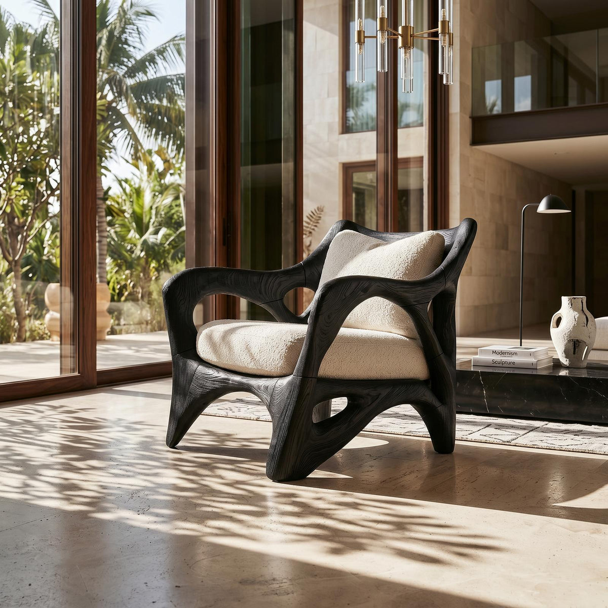 Modern Sculptural Lounge Chair for Sophisticated Wine Room Interiors SILDTTRCHR023