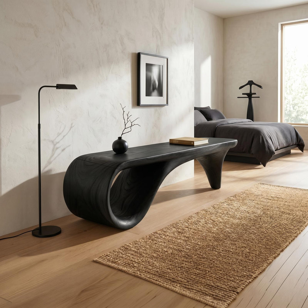 Live Edge Wooden Bench Rustic Interior