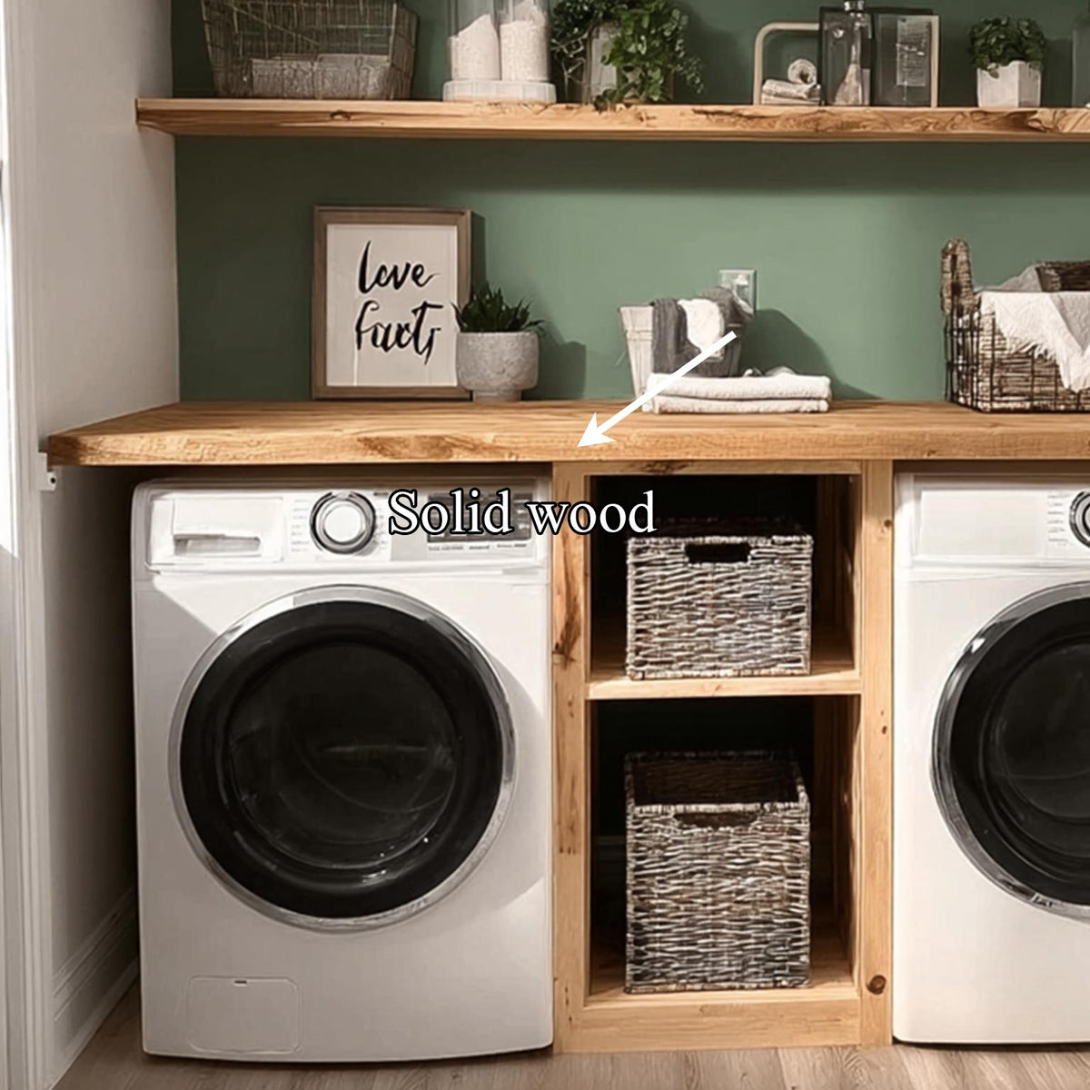 Laundry Nook Shelf Handmade Rustic Wood Gift