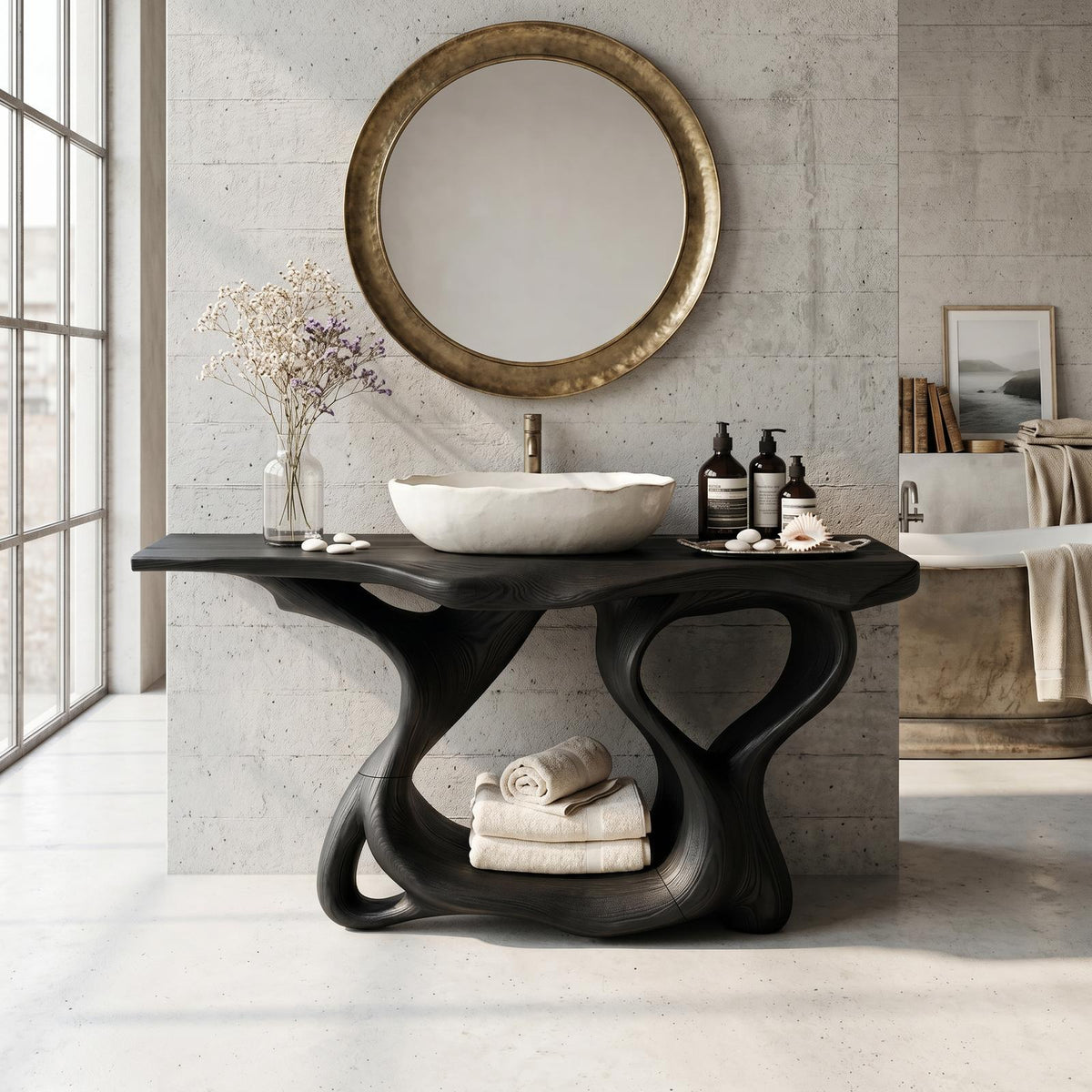 Rustic Solid Wood Vanity For Bathroom Furniture Decor SILDTTRBRV014