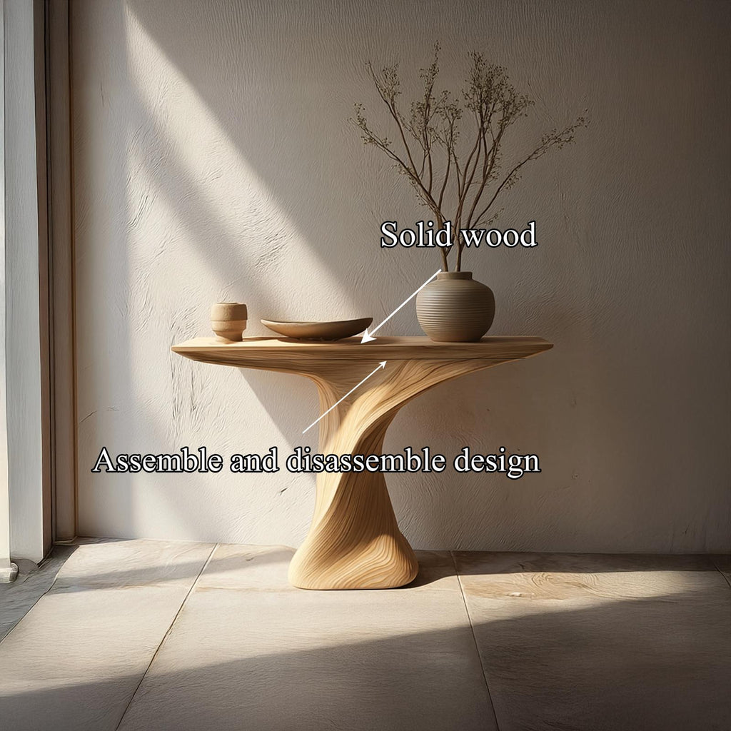 Mid Century Solid Wood Console Table, Hallway & Entryway Accent Sofa Table, Model