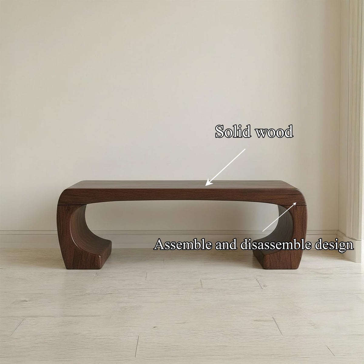 Mid Century Sculptural Bench For Living Room Or Entryway