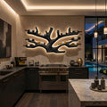 Artistic Wine Holder Wall Rack, Handcrafted Solid Wood Hanging Bottle Display Shelf for Home Bar