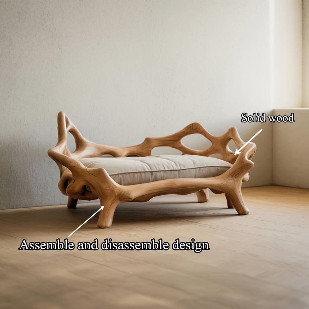 Rustic Sculptural Decorative Pet Bed For Living Room And Interior Space