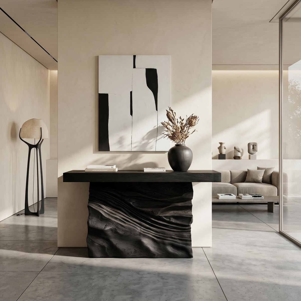 Minimalist Live Form Console Table For Apartment Interior Design
