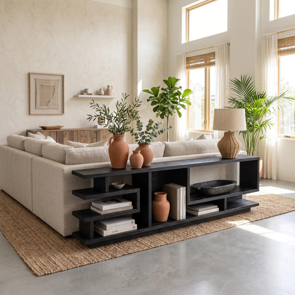 Minimalist Open Console Cabinet For Lounge Interior