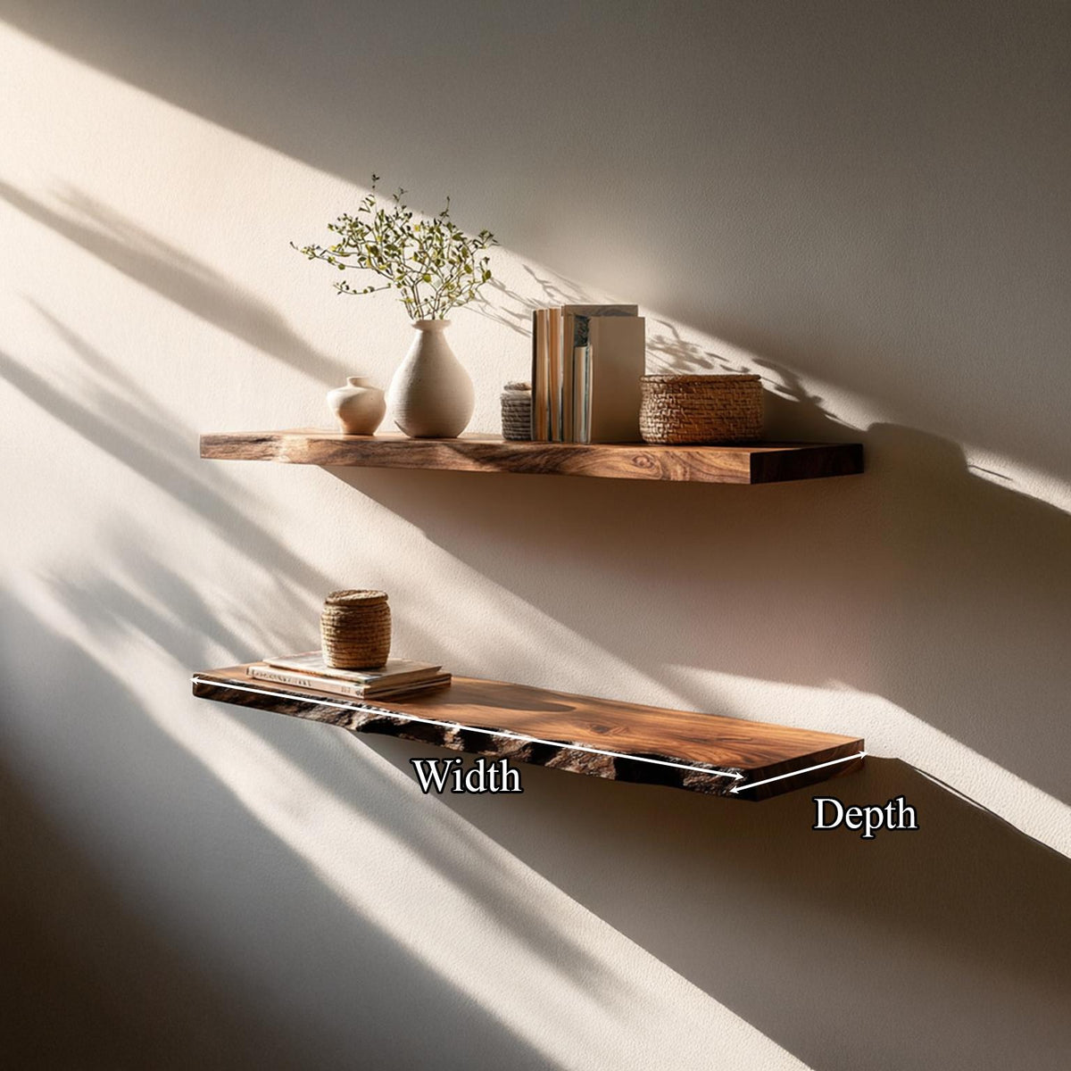 Rustic Floating Shelf Modern Living Room