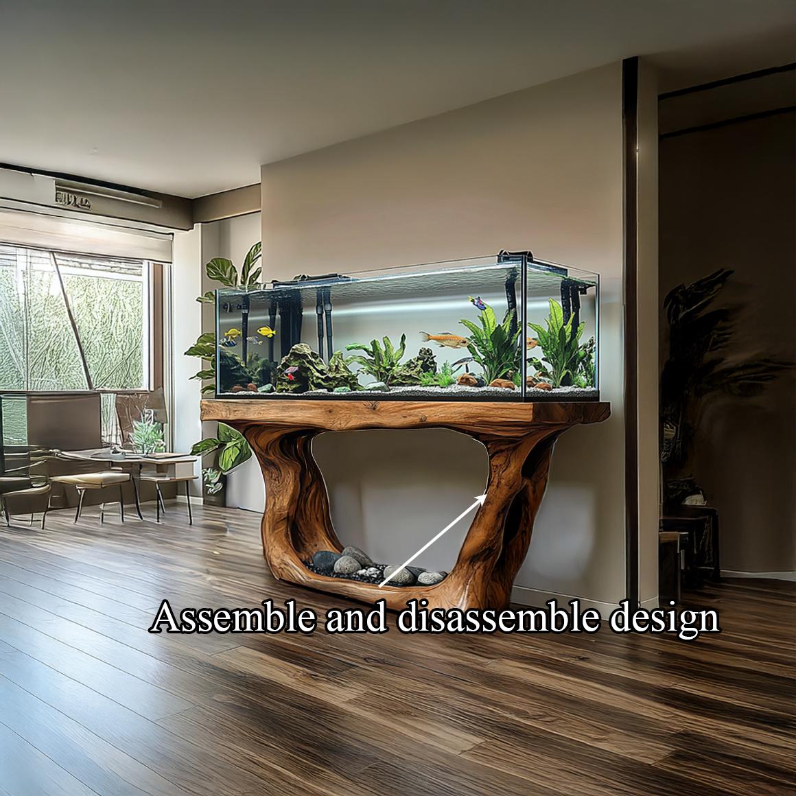 Rustic Organic Aquarium Stand Minimal Living Room Or Bedroom