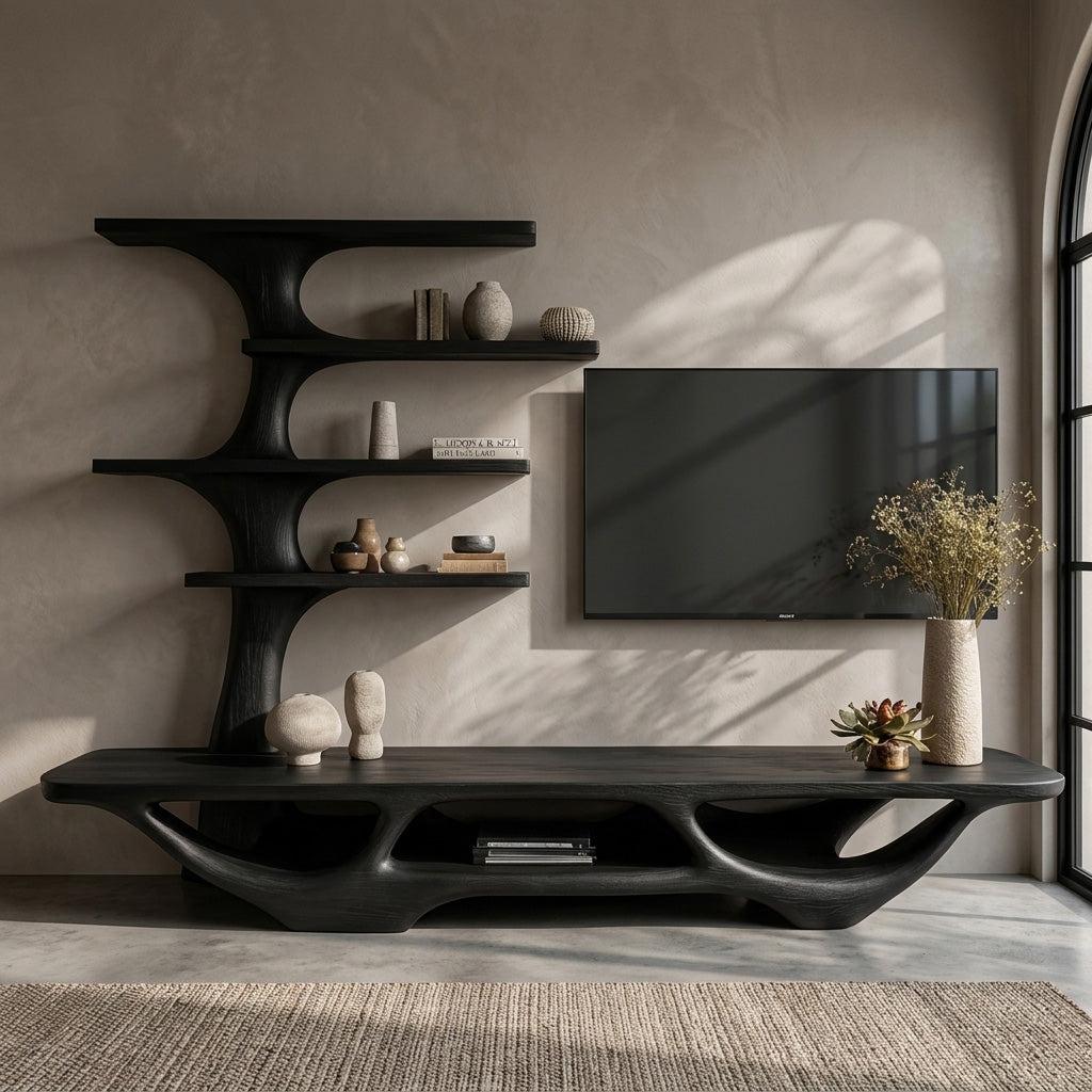 Contemporary Tree Form TV Console For Living Room Decor
