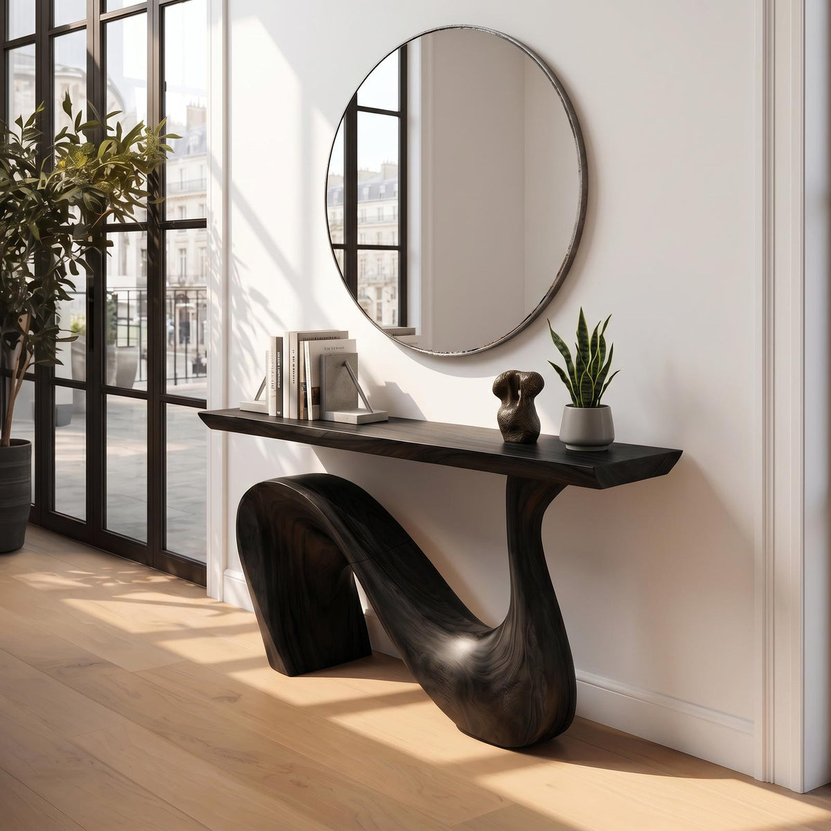 Spry Interior Modern Solid Wood Console Table, Handcrafted Wooden Entryway Foyer Table & Living Room Accent Furniture, SILDTTRCS047