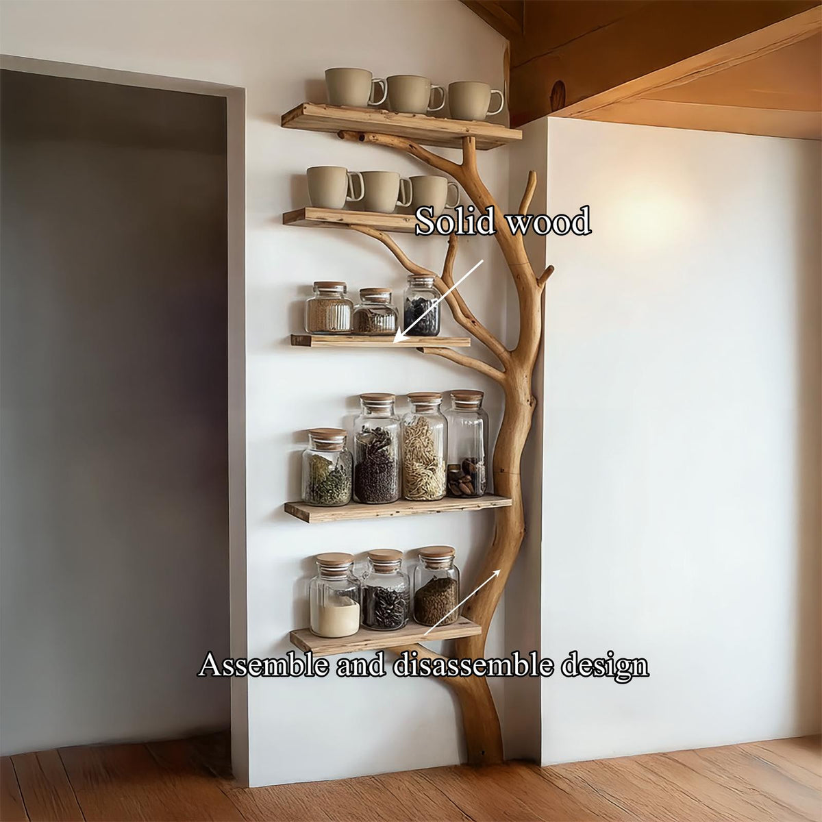 Sculptural Branch Kitchen Storage Shelf Kitchen Interior Pantry Display