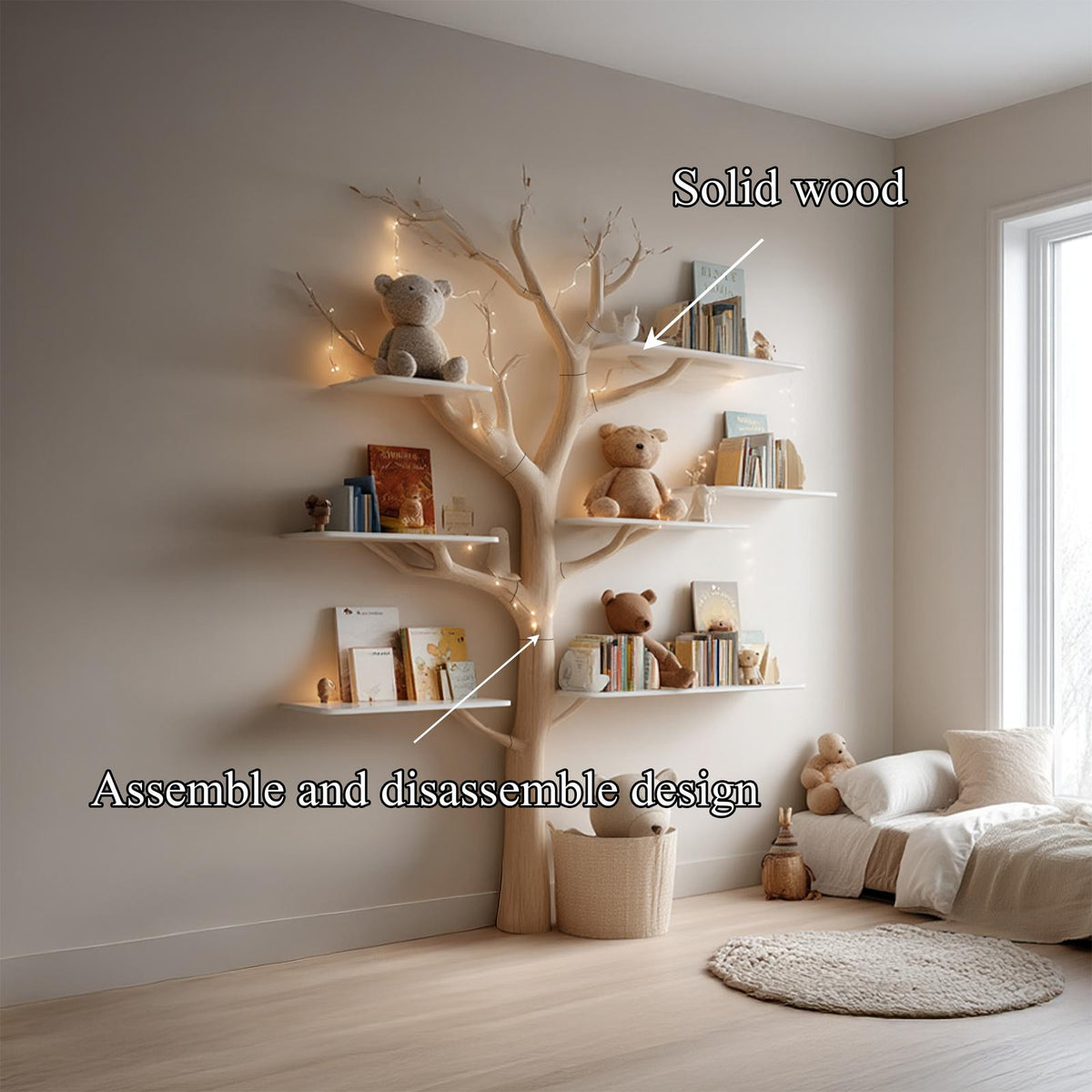 Midcentury Tree Bookcase Study Room Nursery