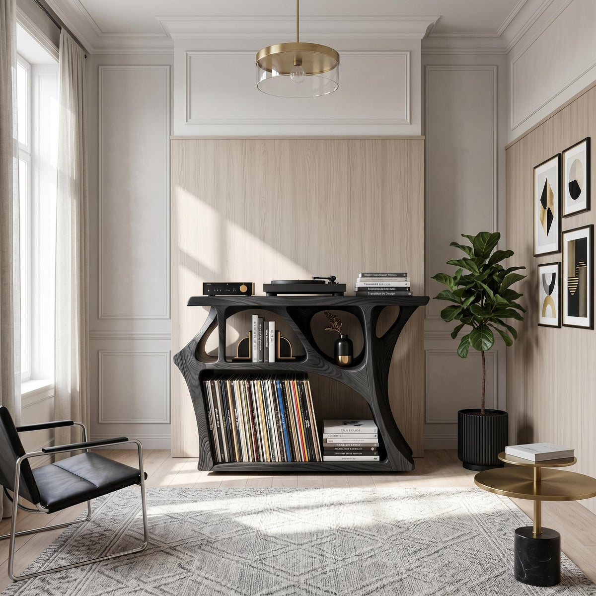 Mid Century Record Stand Living Room Decor Essential