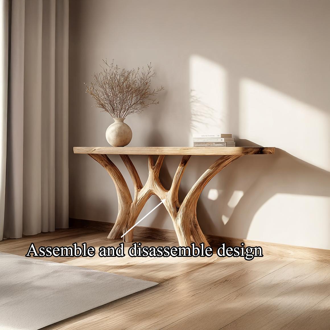 Live Edge Solid Wood Console Table Handmade For Entryway