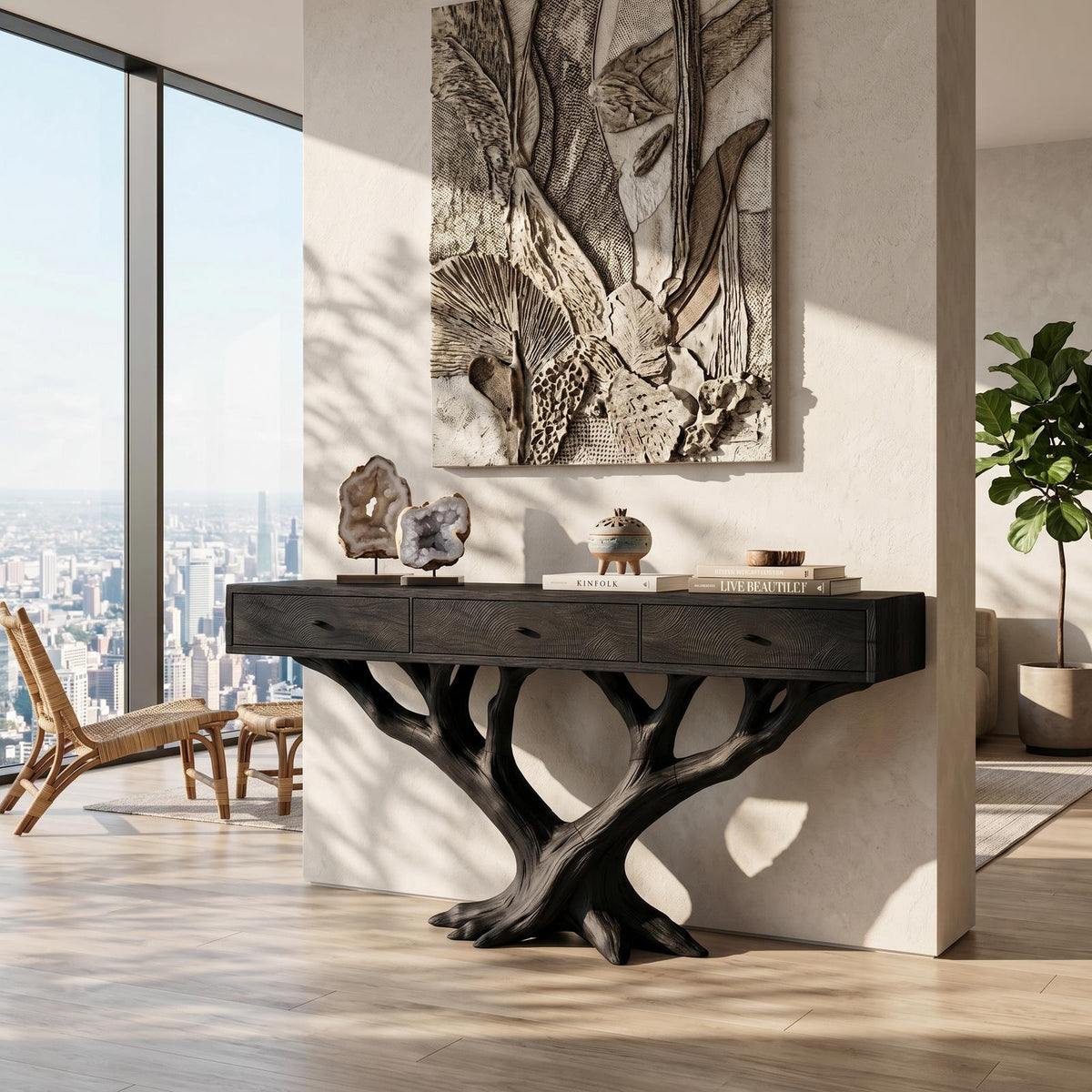 Luxury Branch Base Console Table Designer Residence