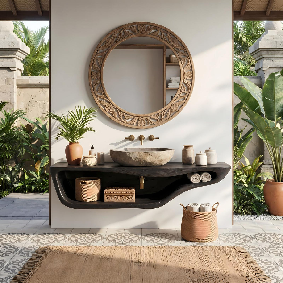 Handcrafted Live Edge Vanity For Custom Bathrooms SILDTTNBAS005