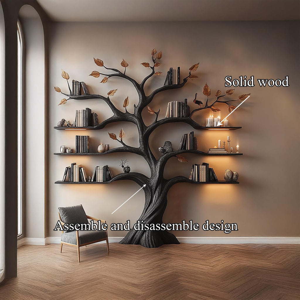 Rustic Halloween Tree Bookshelf Living Room Gothic Decor